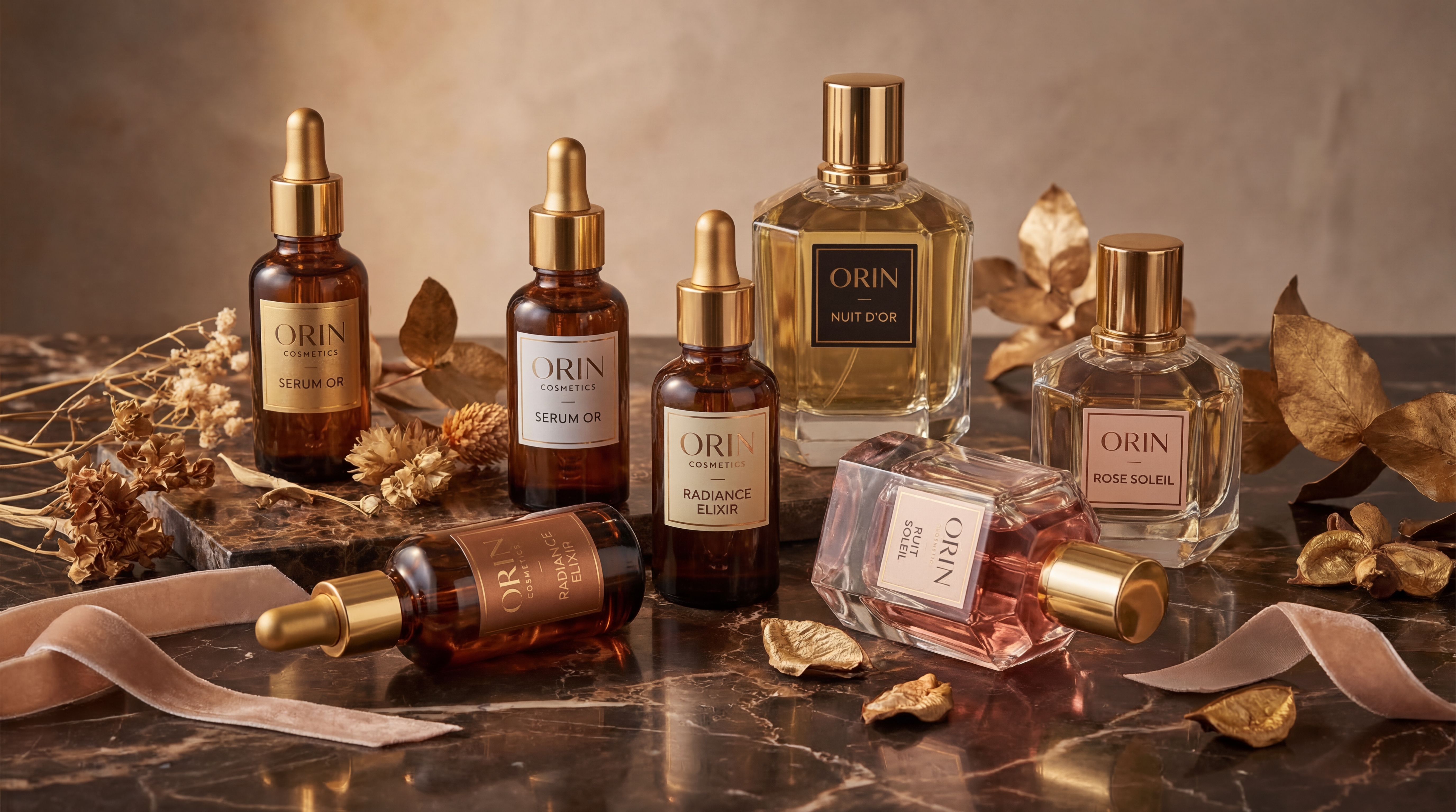 Orin Cosmetics packaging and brand identity design